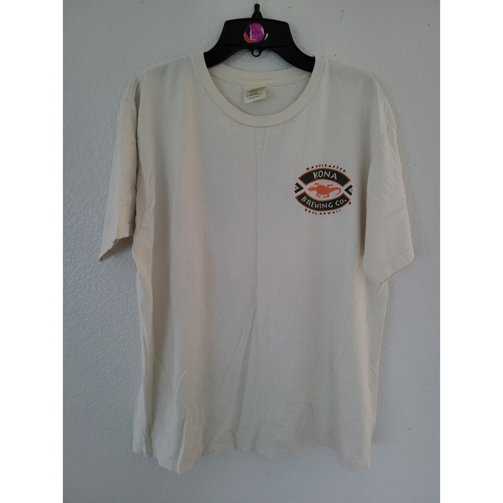 Kona Brewing Co Hula Hefeweizen Graphic T-Shirt Cream Organic Cotton Large #22 - Picture 1 of 5